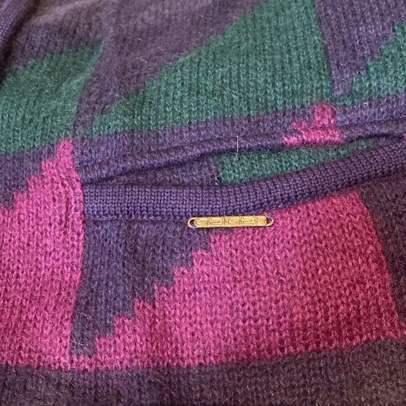 Geiger Wool Sweater Made in Austria Colorful Cardigan 38 or M - Picture 7 of 12